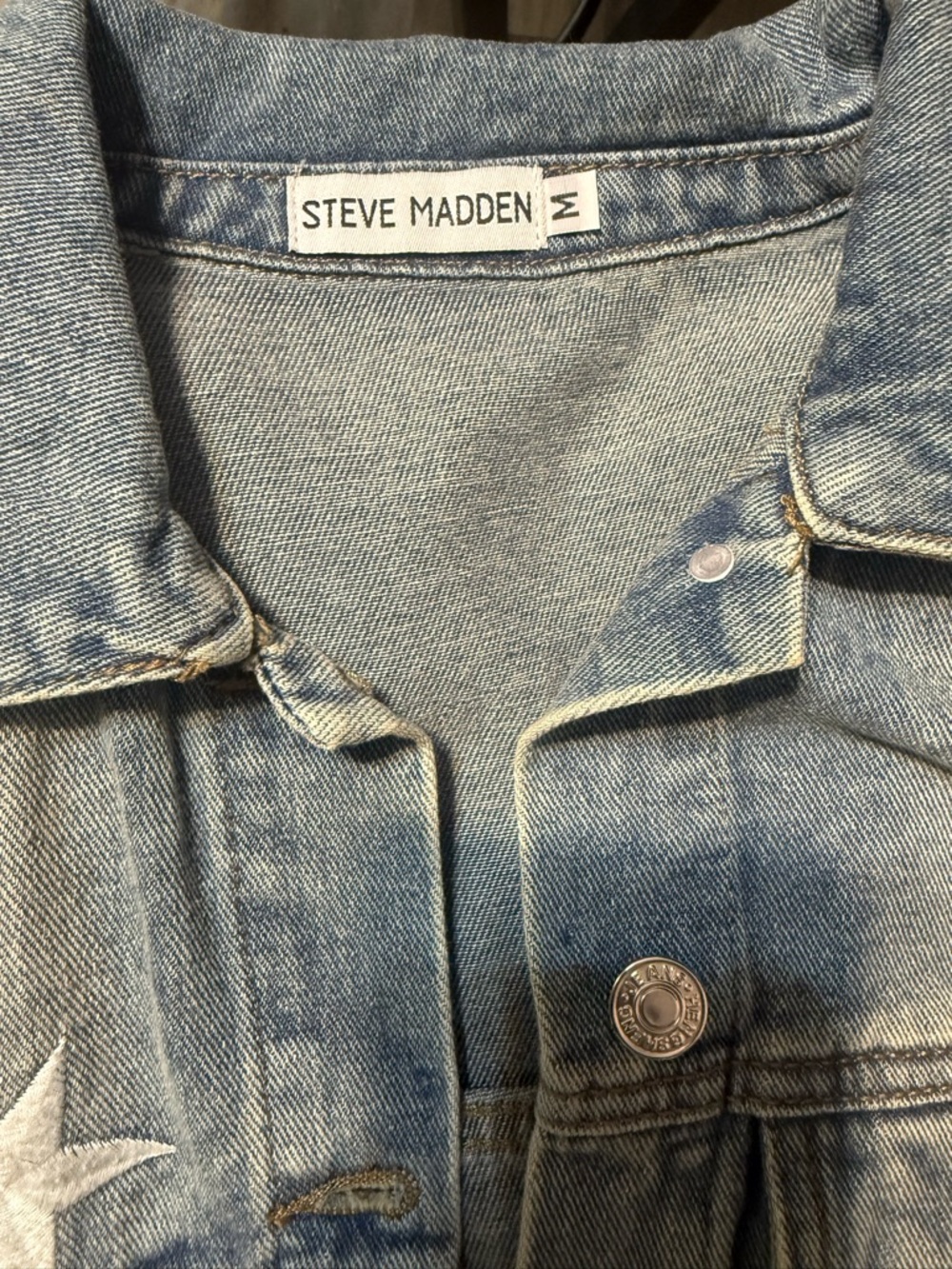Steve Madden Faded Light Blue Denim Long Jacket
